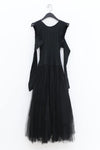 marc le bihan off shoulder long sleeve dress 21973 E23 black